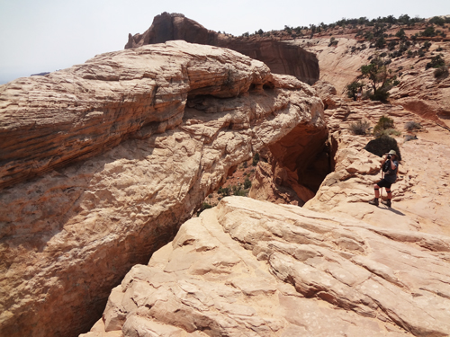 Karen Duquette at Mesa Arch Overlook